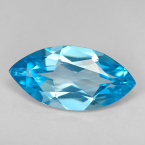 Topázio azul natural 5,63ct, marquise, IF