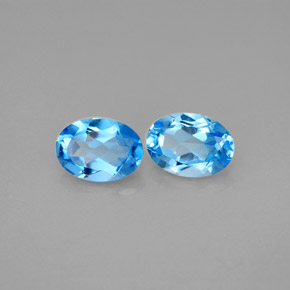 Pedras preciosas de topázio azul natural de  ct, corte oval, VVS-VS