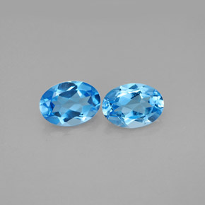 Pedras preciosas de topázio azul natural de  ct, corte oval, VVS-VS