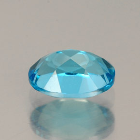 Topázio azul natural 1,08ct, corte oval, VS