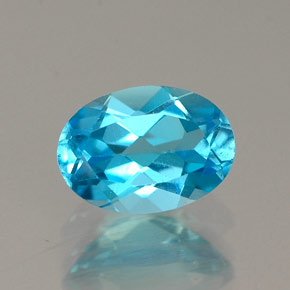 Topázio azul natural 0,95ct, corte oval, VVS-VS