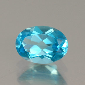 Topázio azul natural 0,95ct, corte oval, VVS-VS
