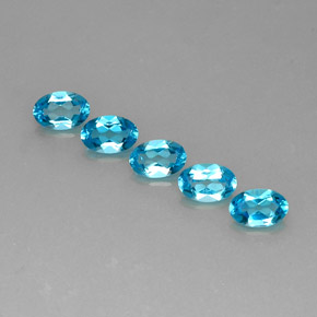 Pedras preciosas de topázio azul natural de  ct, corte oval, VS