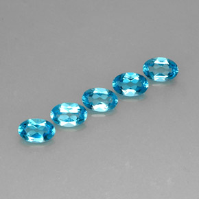 Pedras preciosas de topázio azul natural de  ct, corte oval, VS
