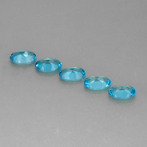Pedras preciosas de topázio azul natural de  ct, corte oval, VS