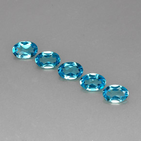 Pedras preciosas de topázio azul natural de  ct, corte oval, VS