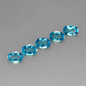 Pedras preciosas de topázio azul natural de  ct, corte oval, VS