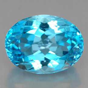 Topázio azul natural 9,91ct, corte oval, VVS