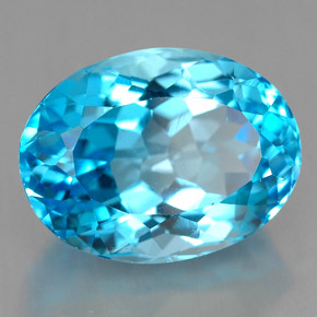 Topázio azul natural 9,91ct, corte oval, VVS