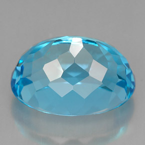 Topázio azul natural 9,91ct, corte oval, VVS