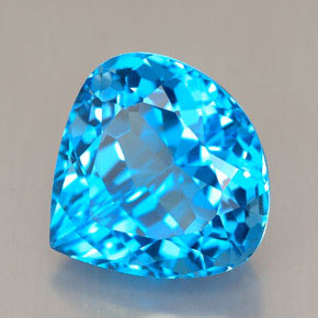 Topázio azul natural 12,17ct, formato de pêra, VVS