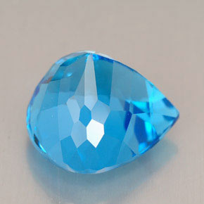 Topázio azul natural 12,17ct, formato de pêra, VVS