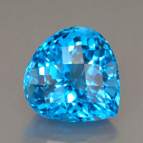 Topázio azul natural 12,38ct, formato de pêra, VVS