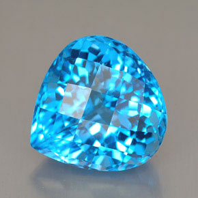 Topázio azul natural 12,38ct, formato de pêra, VVS