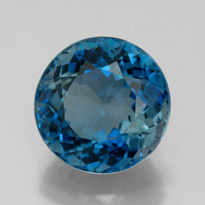 Topázio azul natural 5,84ct, corte redondo, VVS-VS