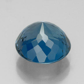 Topázio azul natural 5,84ct, corte redondo, VVS-VS