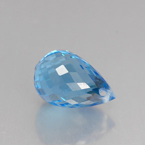 Topázio azul natural 2,17ct, briolete, VVS