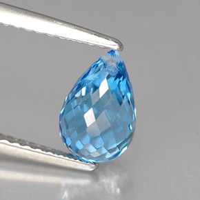 Topázio azul natural 2,17ct, briolete, VVS