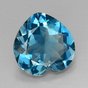 Topázio azul natural 8,02ct, formato de coração, VVS