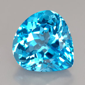 Topázio azul natural 7,44ct, formato de pêra, IF