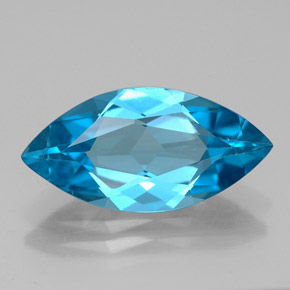 Topázio azul natural 5,68ct, marquise, VVS-VS