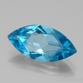 Topázio azul natural 5,68ct, marquise, VVS-VS