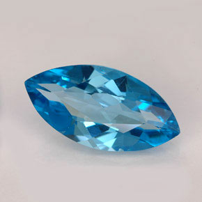 Topázio azul natural 6,26ct, marquise, VVS