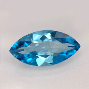 Topázio azul natural 6,26ct, marquise, VVS