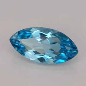 Topázio azul natural 6,65ct, marquise, VVS