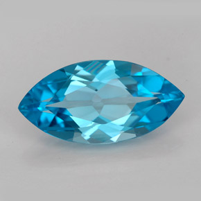 Topázio azul natural 6,31ct, marquise, IF