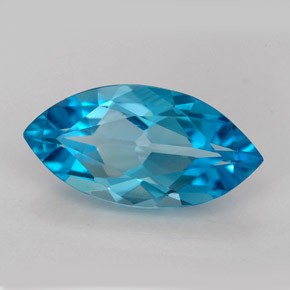 Topázio azul natural 6,31ct, marquise, IF