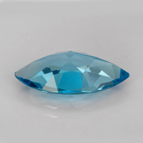 Topázio azul natural 6,31ct, marquise, IF