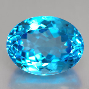 Topázio azul natural 10,20ct, corte oval, VVS