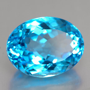 Topázio azul natural 10,20ct, corte oval, VVS