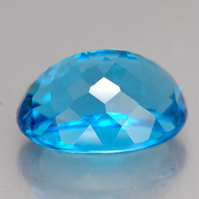 Topázio azul natural 10,20ct, corte oval, VVS