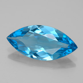 Topázio azul natural 5,13ct, marquise, VVS