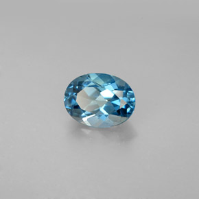 Topázio azul natural 1,52ct, corte oval, VVS