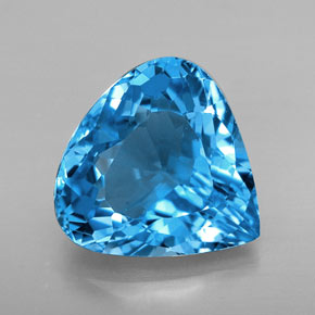 Topázio azul natural 7,50ct, formato de pêra, VVS