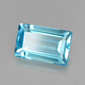 Topázio azul natural 2,41ct, baguete, VVS-VS
