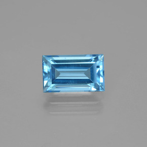 Topázio azul natural 1,96ct, baguete, VVS-VS