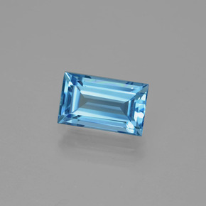 Topázio azul natural 1,96ct, baguete, VVS-VS