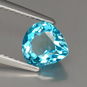 Topázio azul natural 1,54ct, formato de pêra, VVS-VS