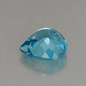Topázio azul natural 1,54ct, formato de pêra, VVS-VS