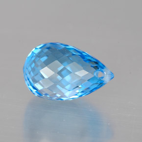 Topázio azul natural 2,16ct, briolete, VVS