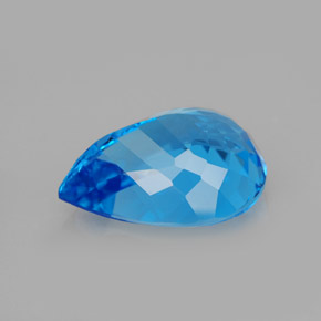 Topázio azul natural 9,62ct, formato de pêra, VVS