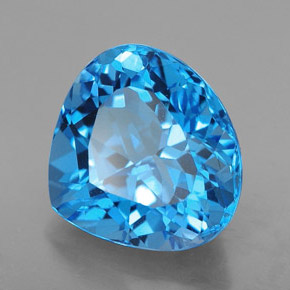 Topázio azul natural 8,71ct, formato de pêra, VVS-VS