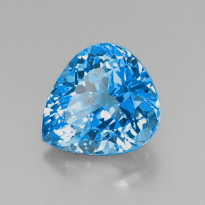 Topázio azul natural 8,22ct, formato de pêra, VVS-VS