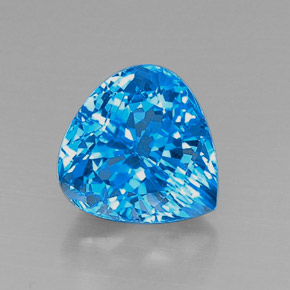 Topázio azul natural 8,09ct, formato de pêra, VVS-VS