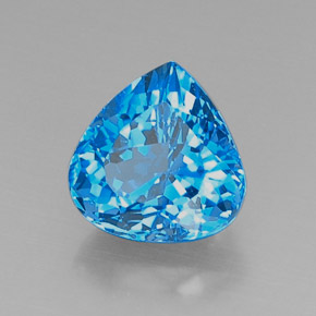 Topázio azul natural 8,09ct, formato de pêra, VVS-VS