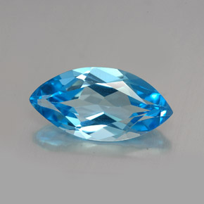 Topázio azul natural 6,83ct, marquise, VVS-VS